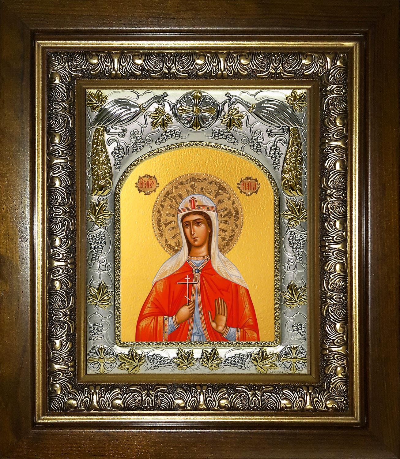 Икона освященная "Илария Римская мученица", в киоте 20x24 см
