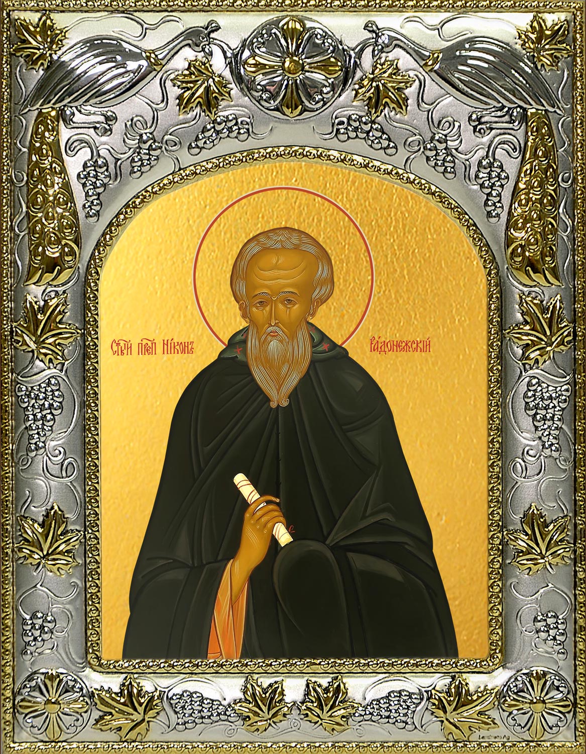 Икона освященная "Никон Радонежский игумен, преподобный", 14х18 см
