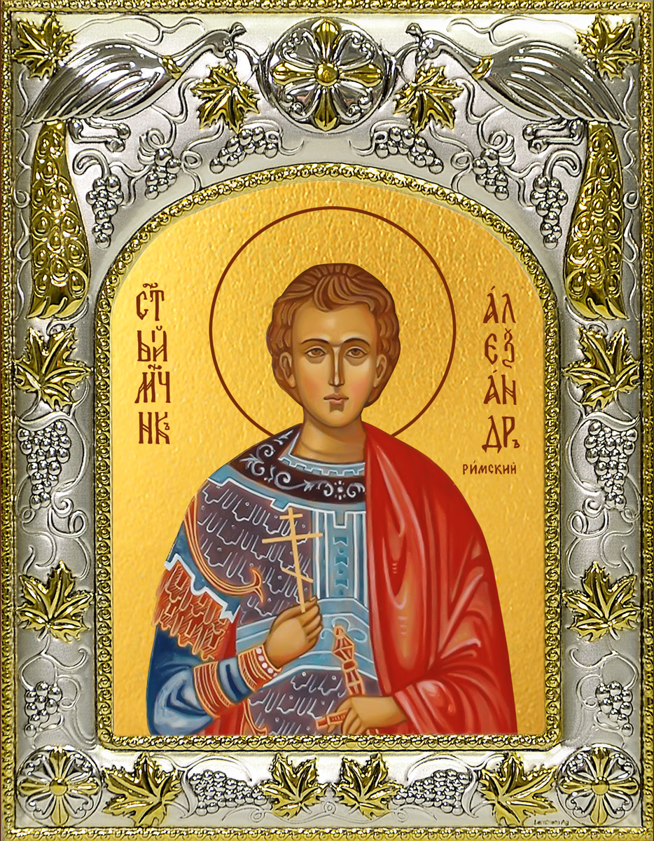 Икона освященная "Александр Римский", 14x18 см