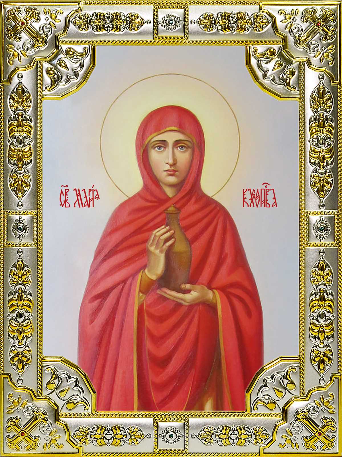 Икона освященная "Мария Клеопова", 18x24 см, со стразами