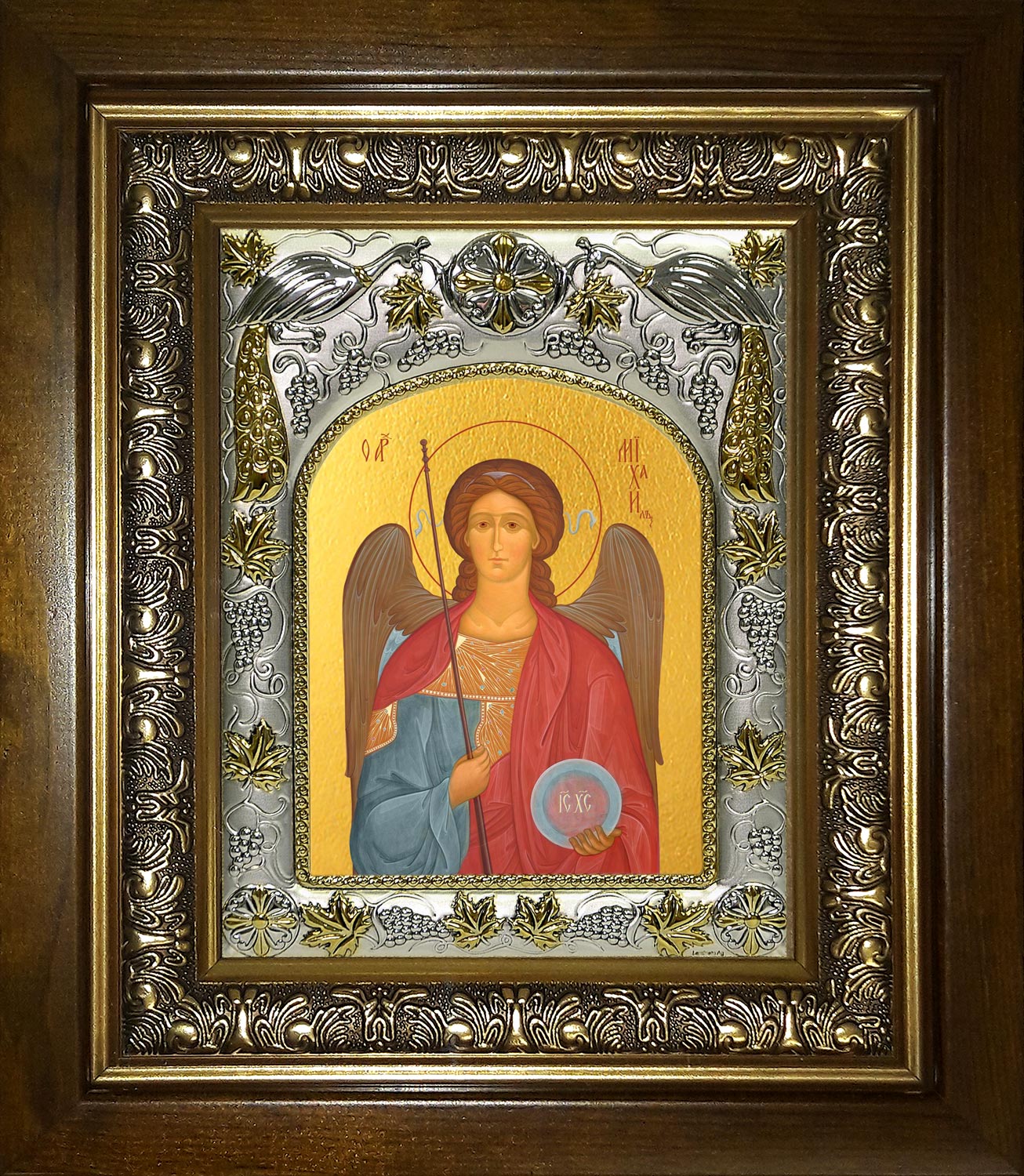 Икона освященная "Михаил Архангел", в киоте 20x24 см