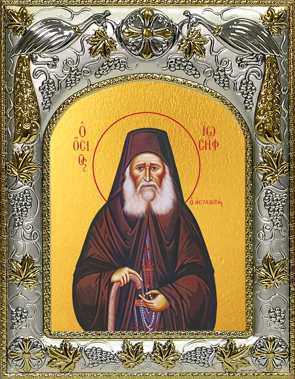 Икона освященная "Иосиф Исихаст преподобный", 14x18 см