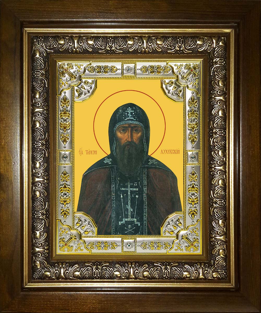 Икона освященная "Тихон Луховской, Костромской", в киоте 24x30 см