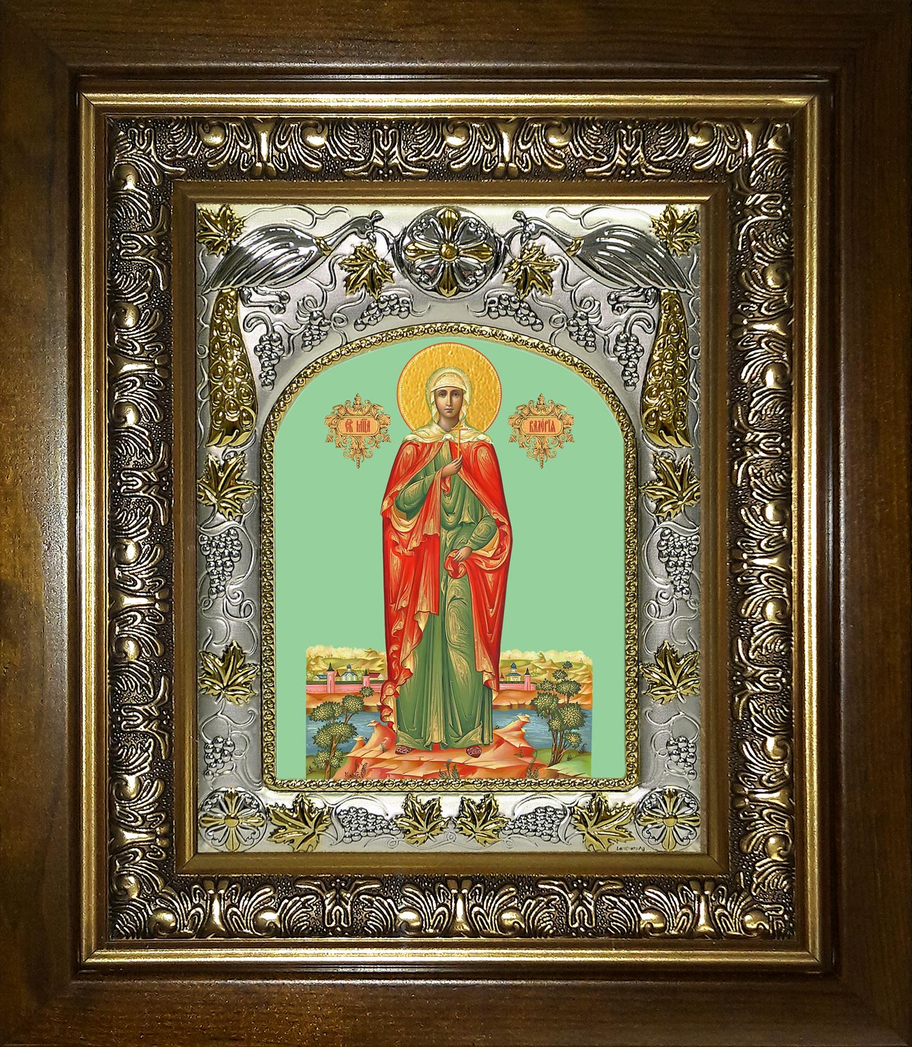 Икона освященная "Валерия мученица",в киоте 20x24 см