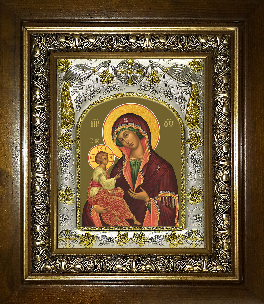 Икона освященная "Гребневская икона Божией Матери", в киоте 20x24 см
