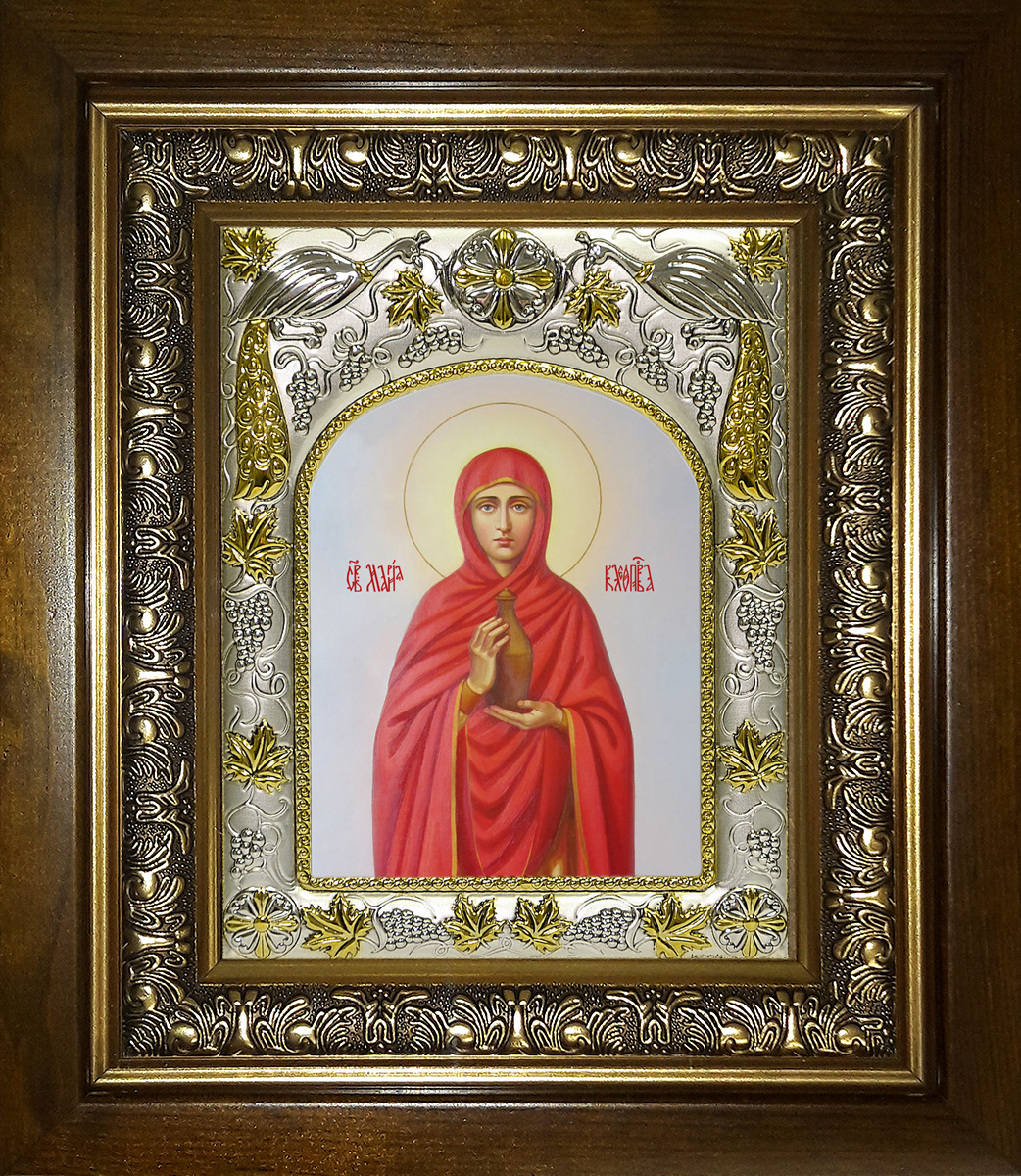 Икона освященная "Мария Клеопова", в киоте 20x24 см