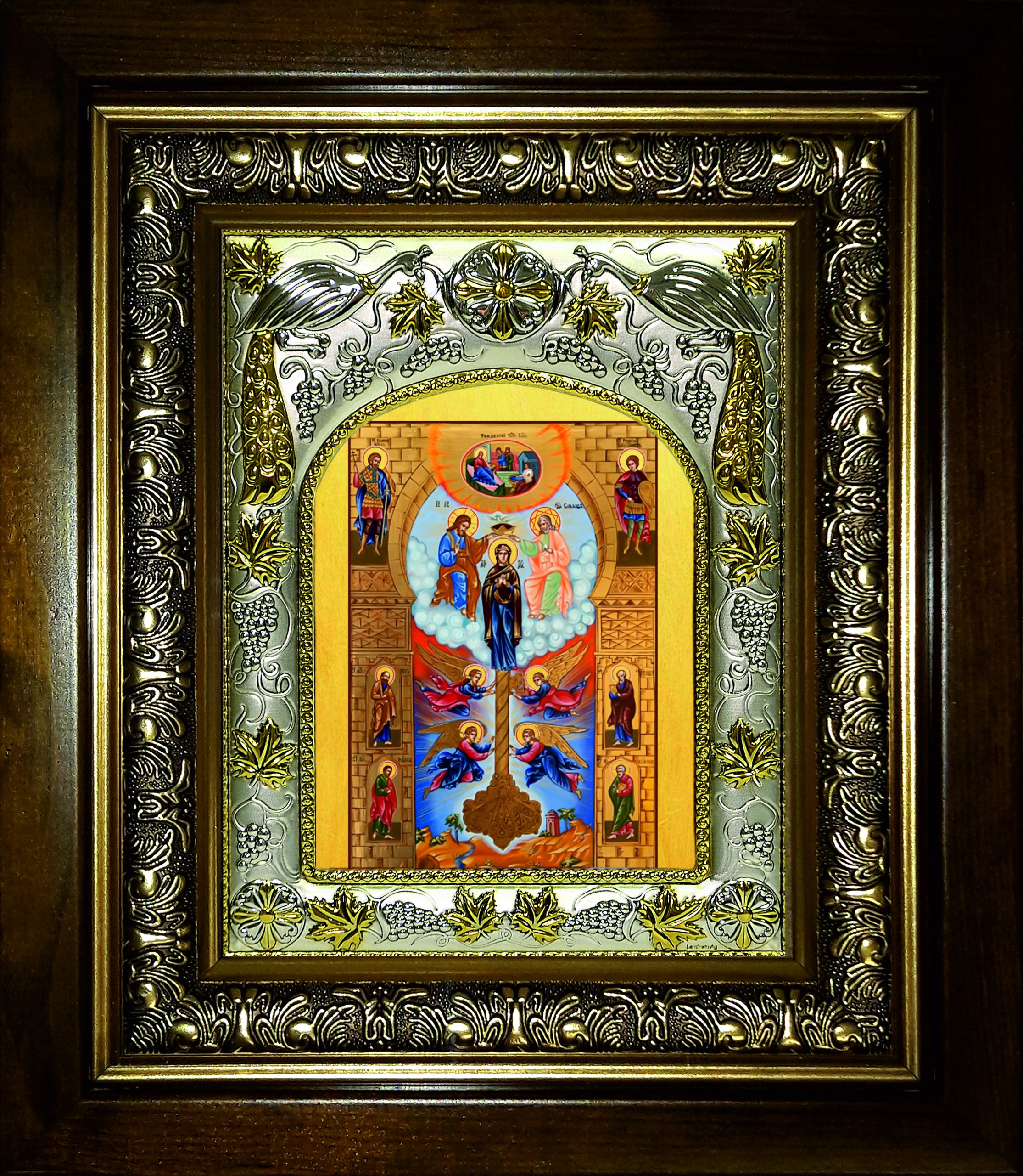 Икона освященная "Ключ вразумления, икона Божией Матери", в киоте 20x24 см