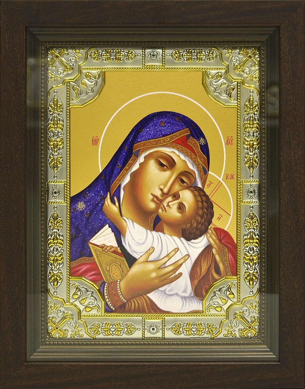 Икона освященная "Умиление, икона Божией Матери", в киоте 24x30 см