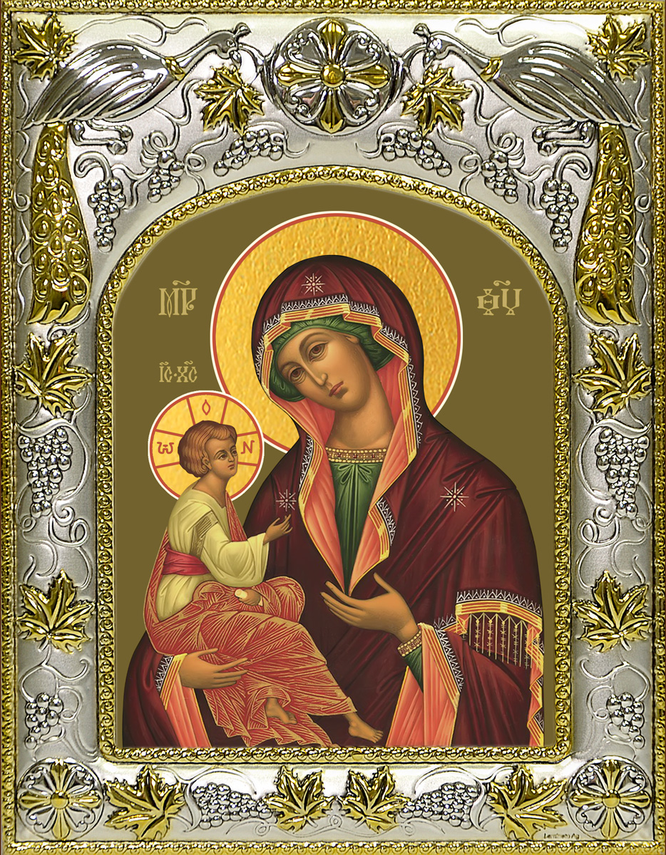 Икона освященная "Гребневская икона Божией Матери", 14x18 см