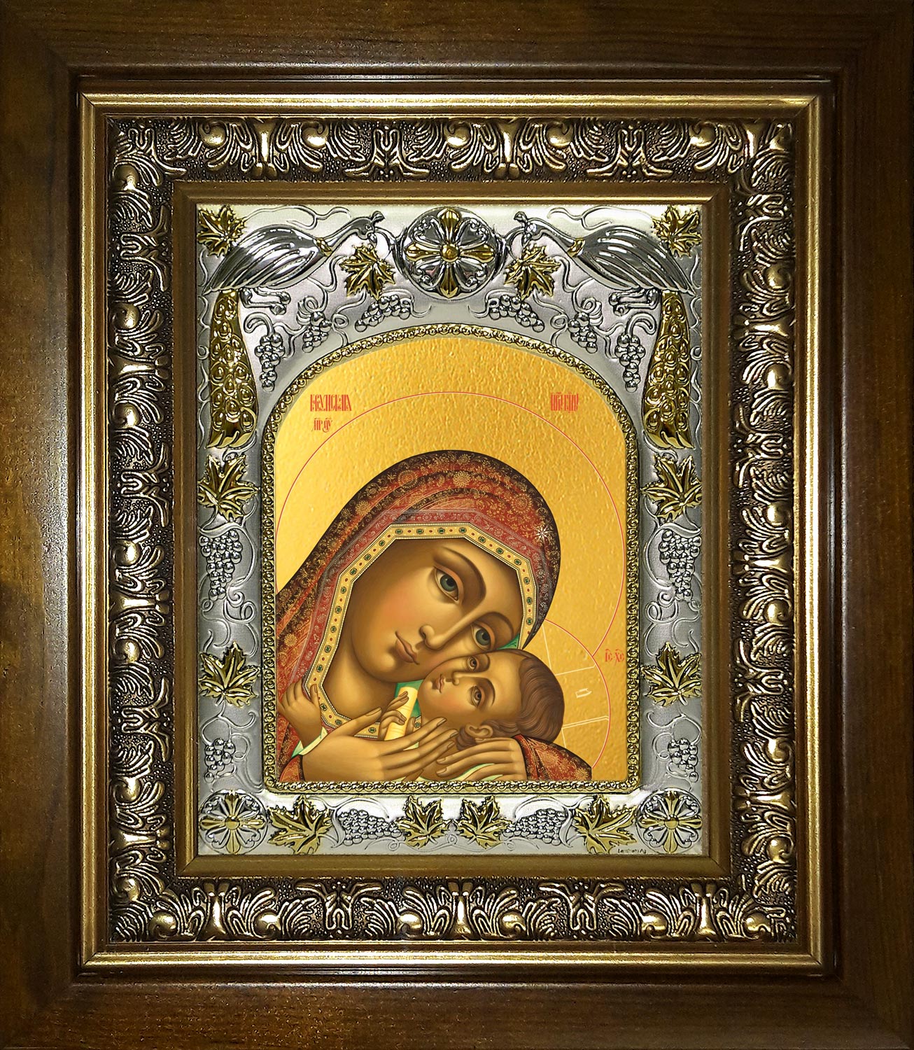 Икона освященная "Корсунская икона Божией Матери", в киоте 20x24 см