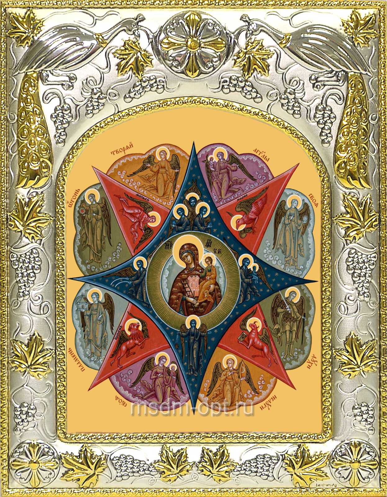 Икона освященная "Неопалимая Купина, икона Божией Матери", 14x18 см