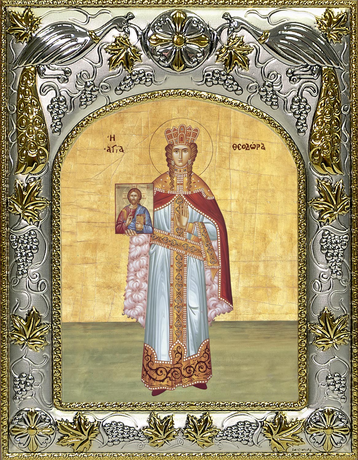 Икона освященная "Феодора Цареградская преподобная", 14x18 см