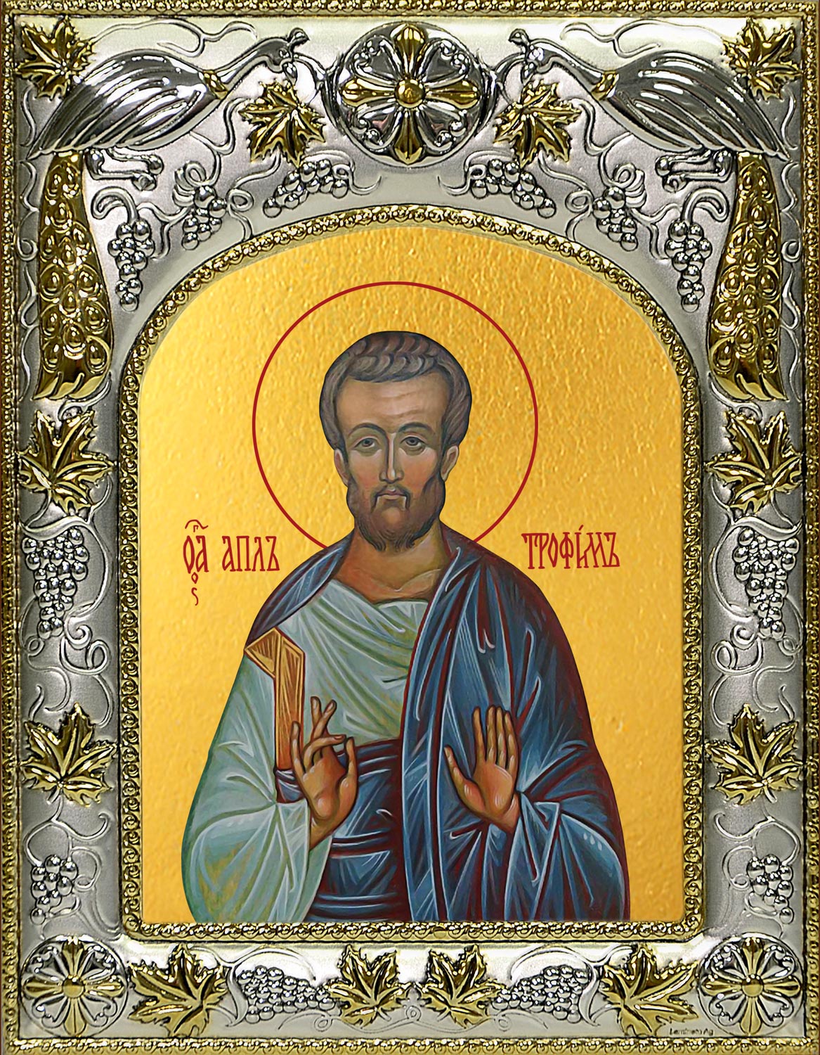 Икона освященная "Трофим апостол от семидесяти", 14x18 см