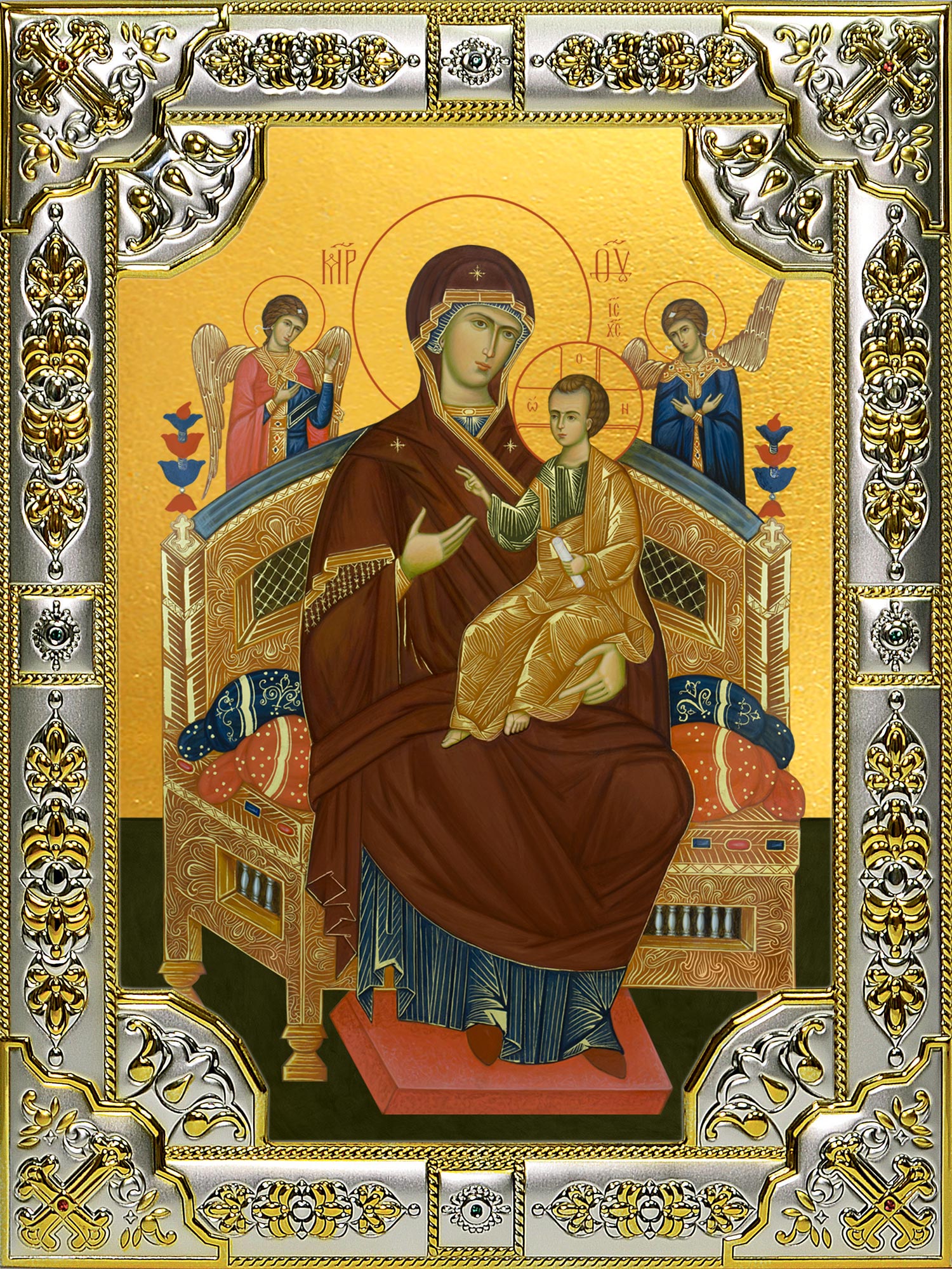 Икона освященная "Всецарица икона Божией Матери", 18x24 см,со стразами