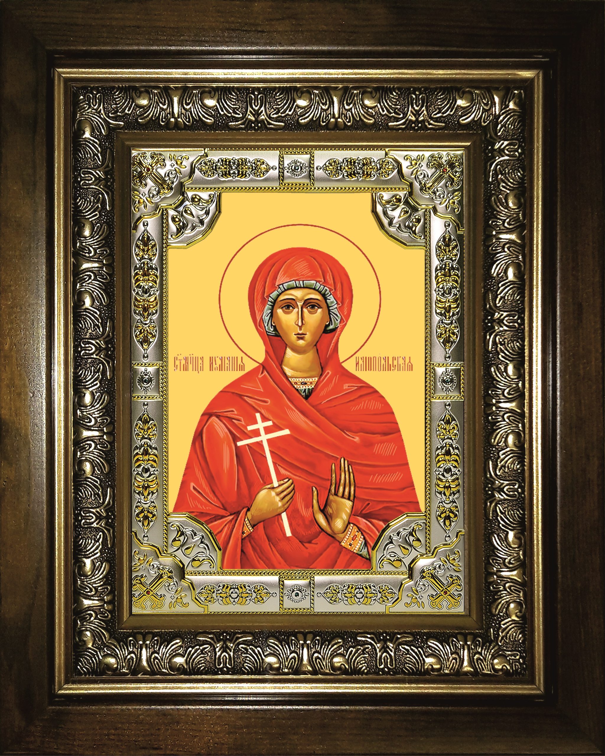 Икона "Иулиания Илиопольская", в киоте 24x30 см