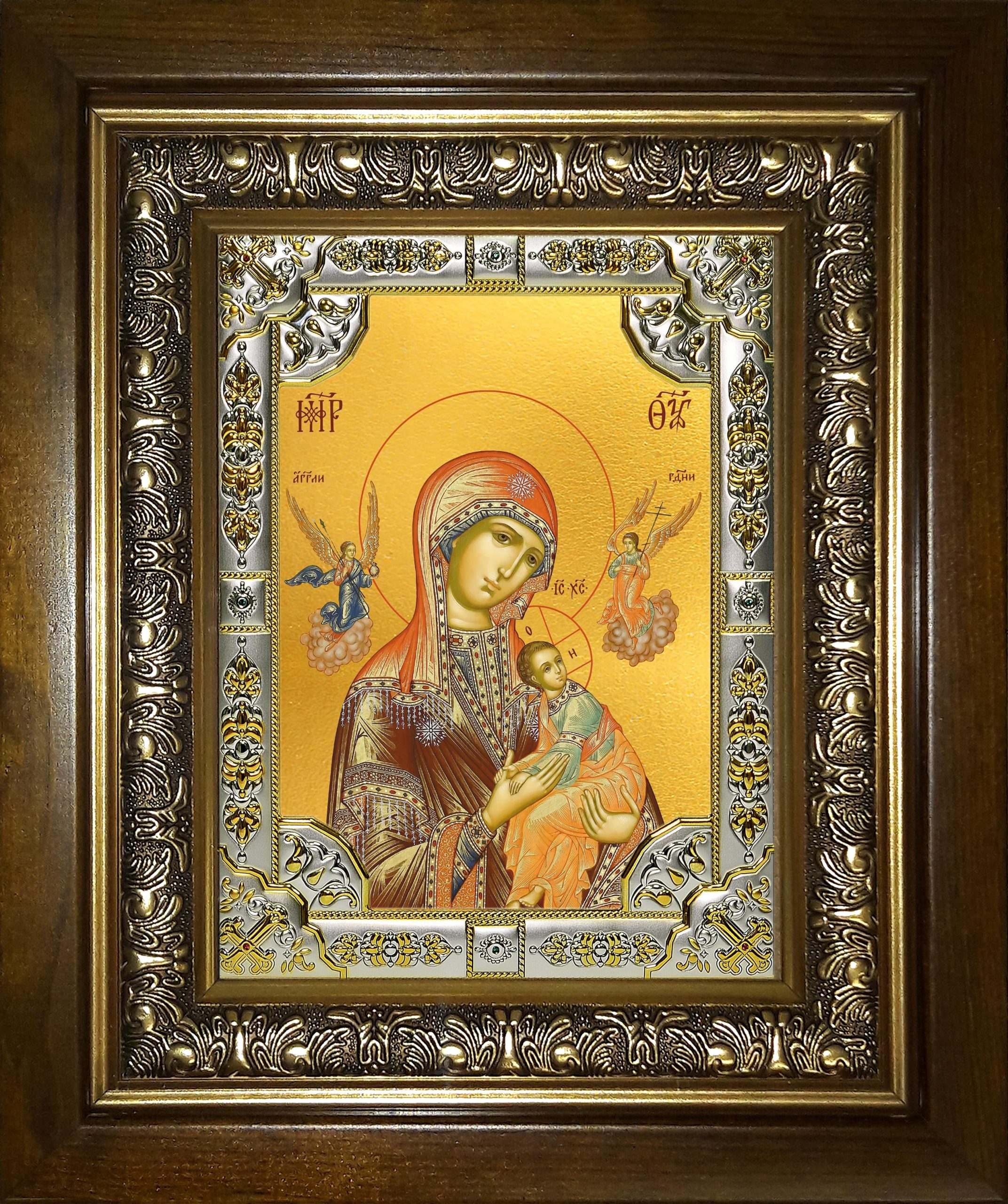 Икона освященная "Страстная икона Божией Матери", в киоте 24x30 см