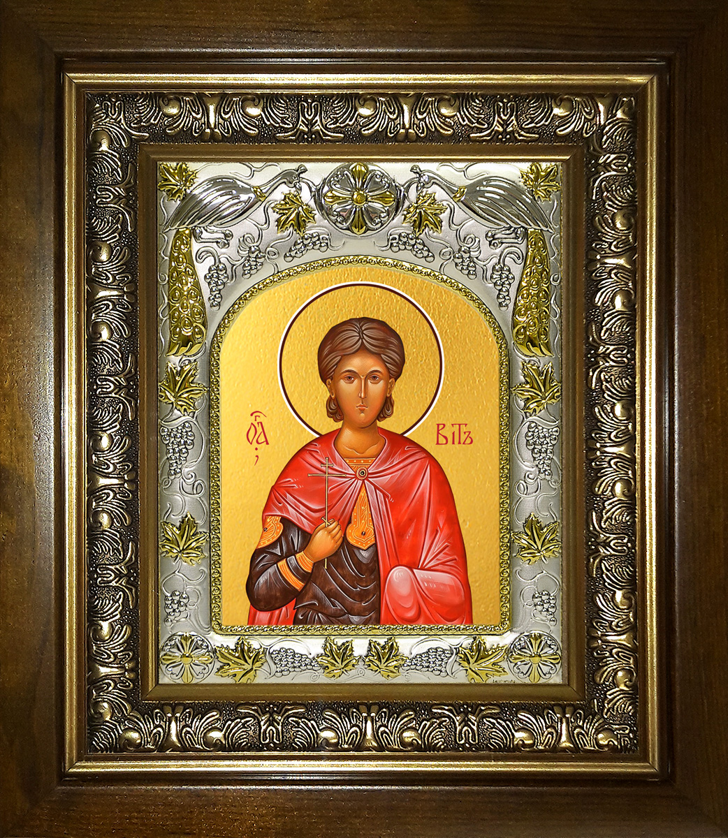 Икона освященная "Вит Римский, мученик", в киоте 20x24 см