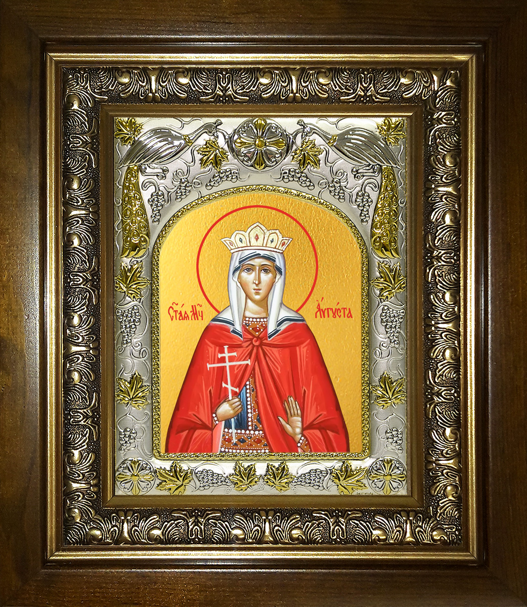 Икона освященная "Августа Святая", в киоте 20x24 см