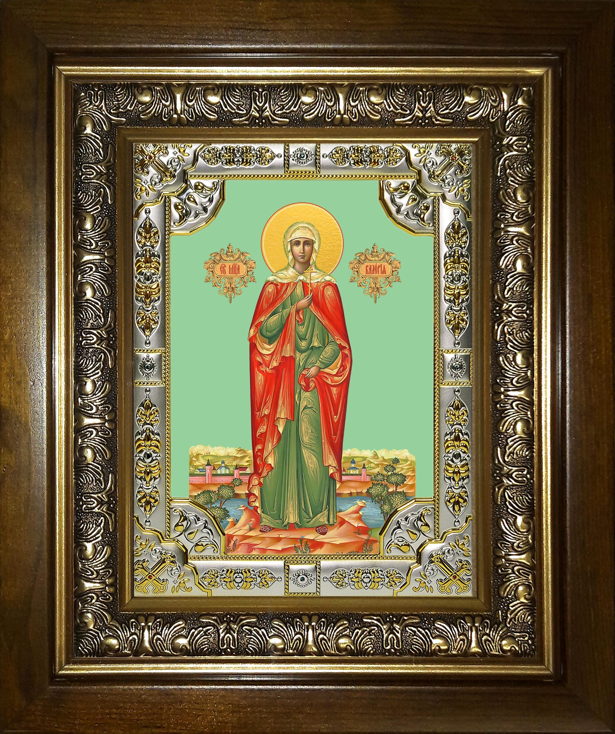 Икона освященная "Валерия мученица",в киоте 24x30 см