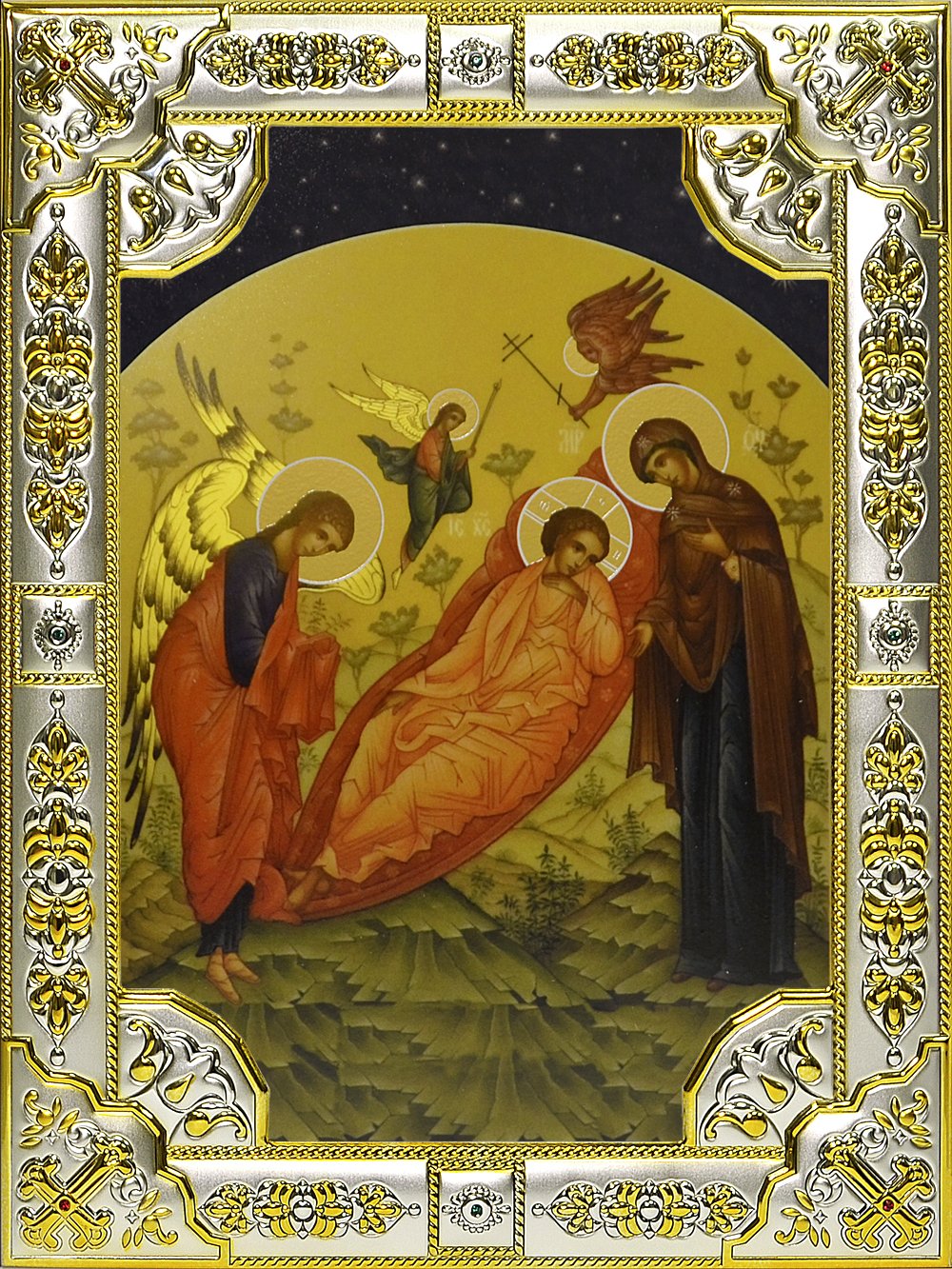 Икона освященная "Недремлющее Око", 18x24 см со стразами